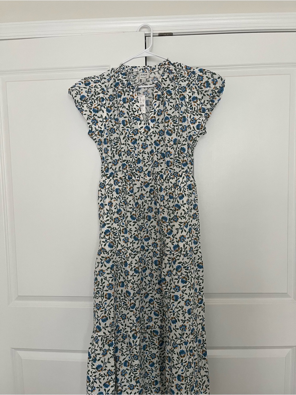 J. Crew Blue and White Floral Maxi Dress
